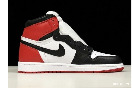 TOE” BLACK-VARSITY JORDAN AIR WHITE  MENS “BLACK OG RED HIGH 1 1008